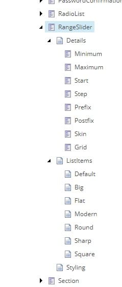 elementy formularza sitecore